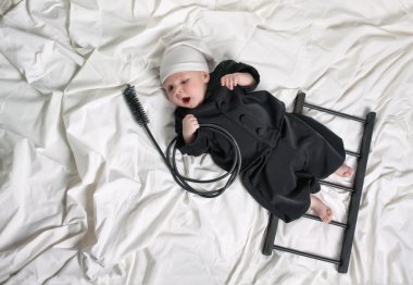 Little boy dressed as a chimney sweep clipart