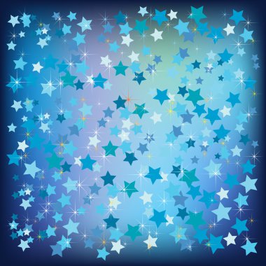 Abstract christmas stars background blue clipart