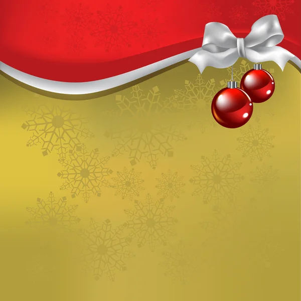 Christmas greeting met rode ballen — Stockvector
