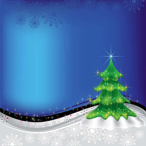 Árbol de Navidad azul fondo abstracto — Vector de stock