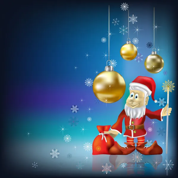 Salutation de Noël avec le Père Noël — Image vectorielle
