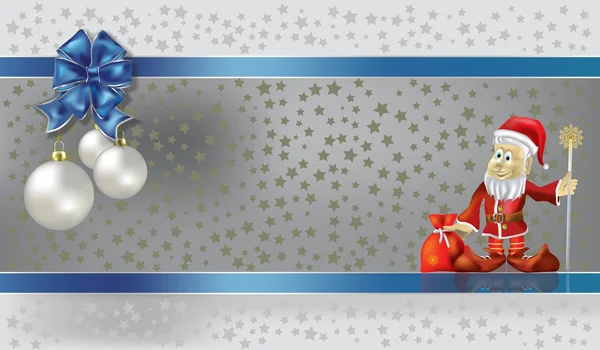 Saluto di Natale con Babbo Natale e palle — Vettoriale Stock