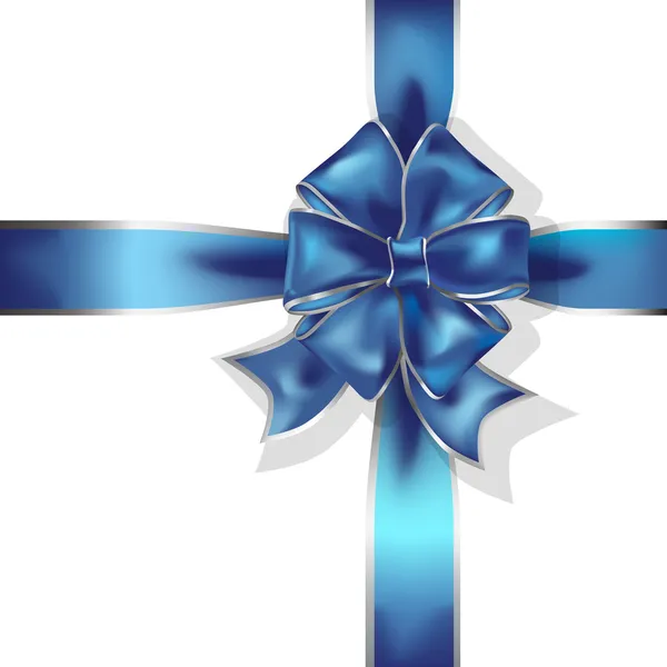 Синя подарункова стрічка і лук Векторний об'єкт — стоковий вектор
