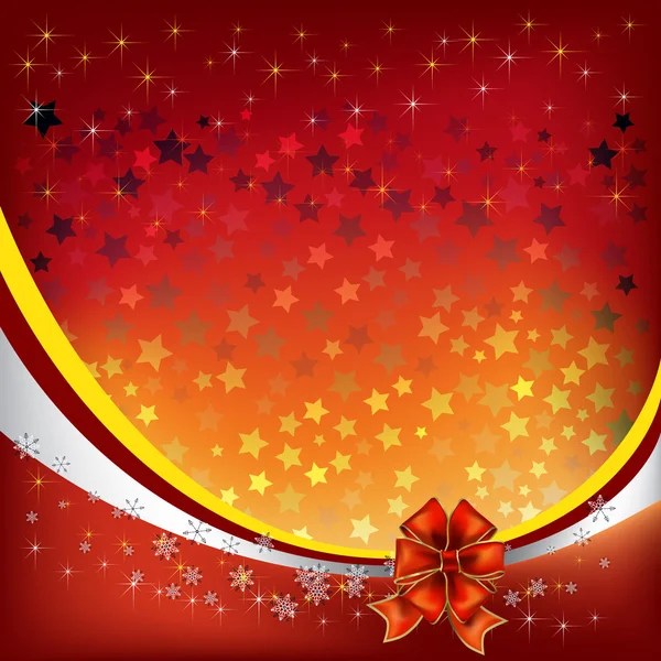 Weihnachtsgruß mit roter Schleife — Stockvektor