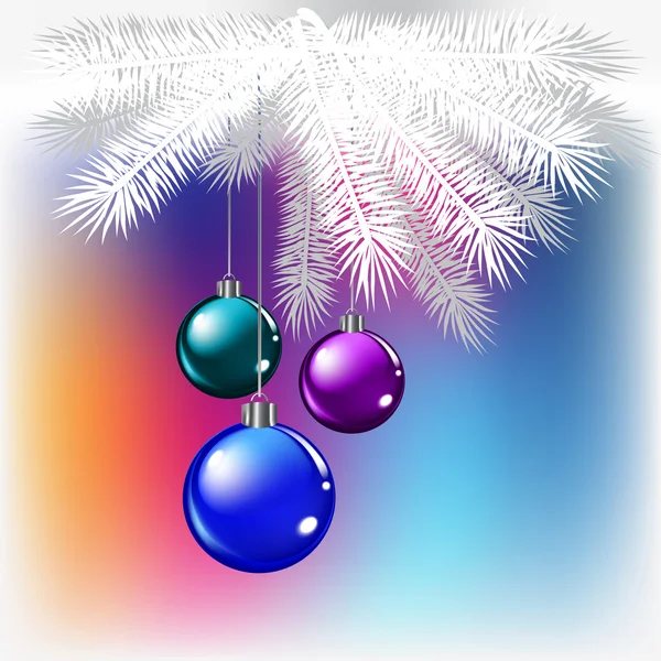 Рождественские шары на цветном фоне — стоковый вектор