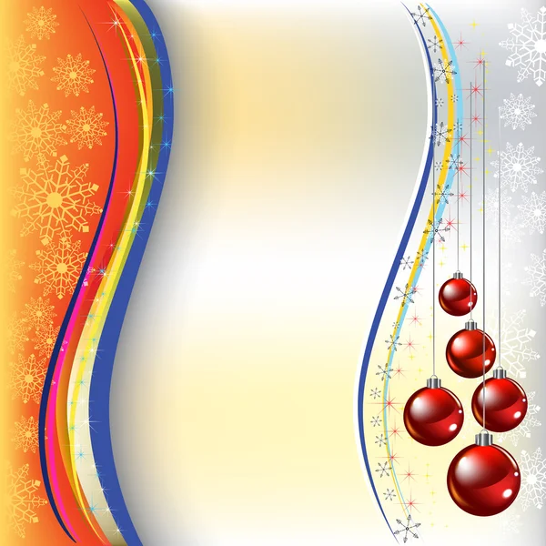 Natale che saluta palle rosse su un bianco — Vettoriale Stock