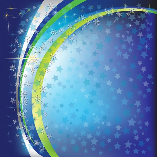 Weihnachtsgruß mit blauen Sternen — Stockvektor