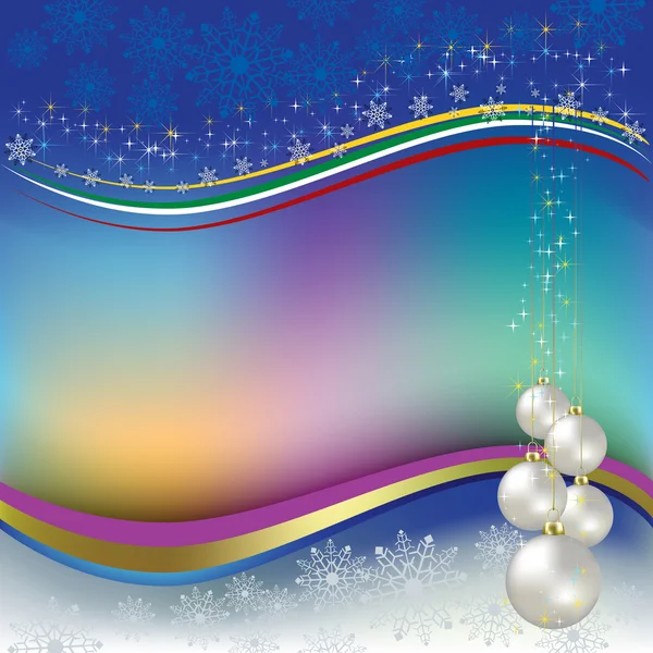 Christmas greeting pearl balls on a colored background — Stock Vector