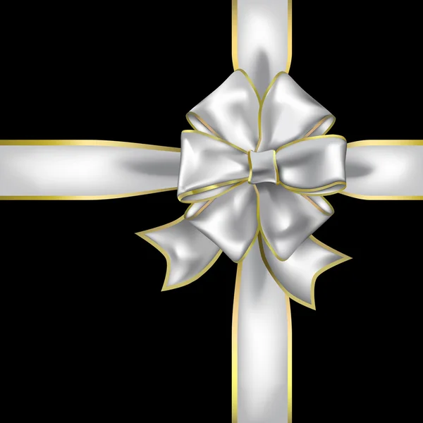 Weißes Geschenkband und Bogenvektorobjekt — Stockvektor