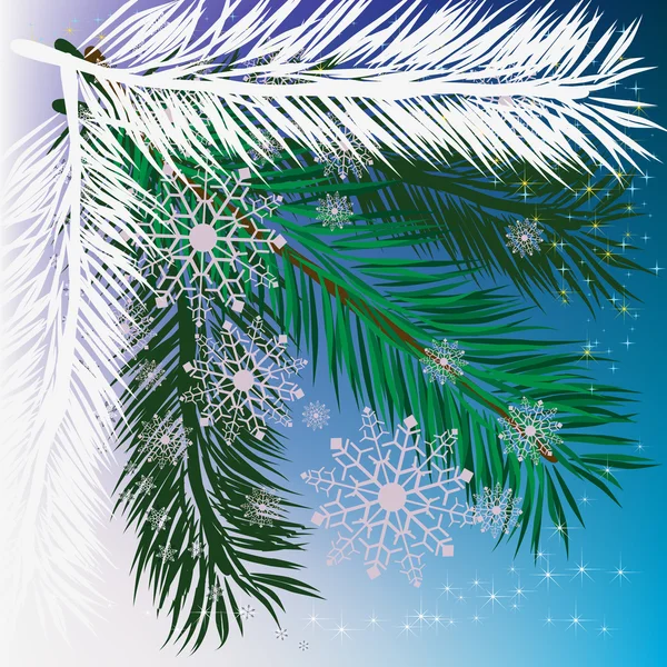 雪の抽象的な背景クリスマス ツリー — ストックベクタ