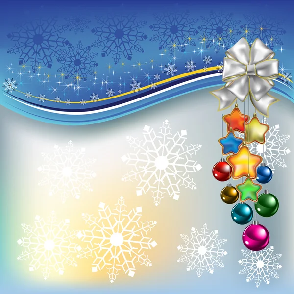 Boże Narodzenie dekoracje z kokardą i wstążki — Wektor stockowy
