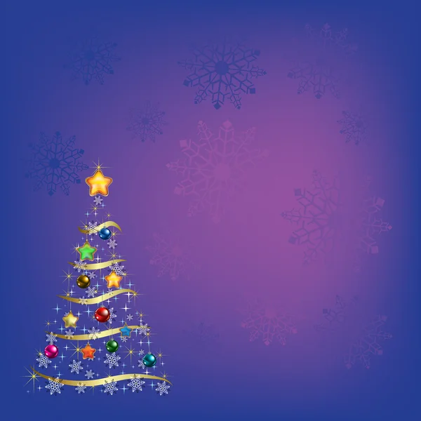 Χριστουγεννιάτικο δέντρο με διακοσμήσεις σε ροζ φόντο — Διανυσματικό Αρχείο