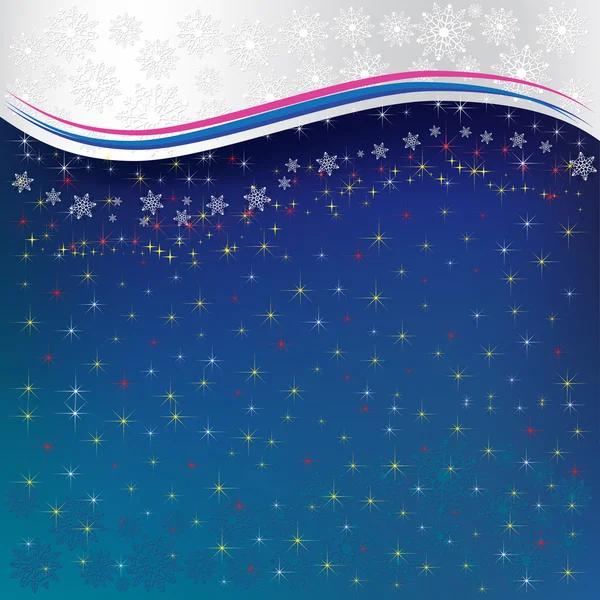 Soyut Noel arka plan kar tanesi yıldız — Stok Vektör