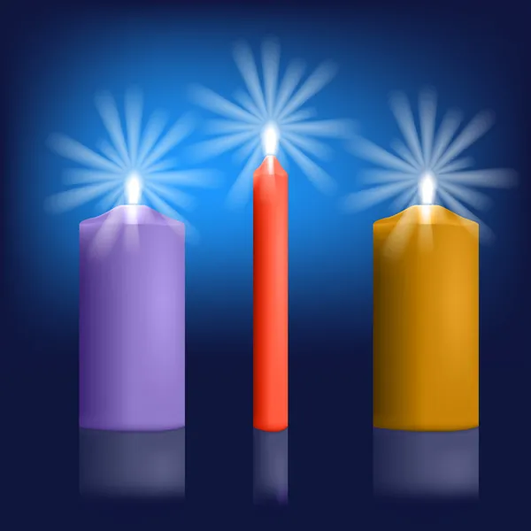 燃烧的蜡烛与思考 — 图库矢量图片