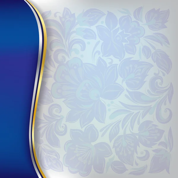 Fond abstrait avec ornement floral bleu — Image vectorielle