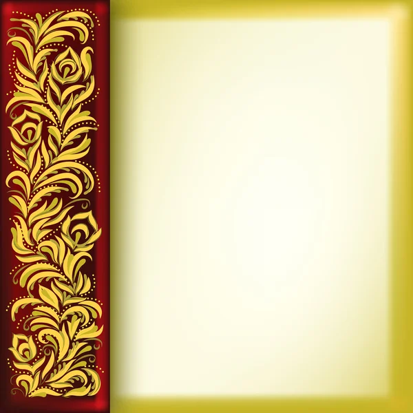 Abstrakter Hintergrund mit goldenem Blumenschmuck — Stockvektor