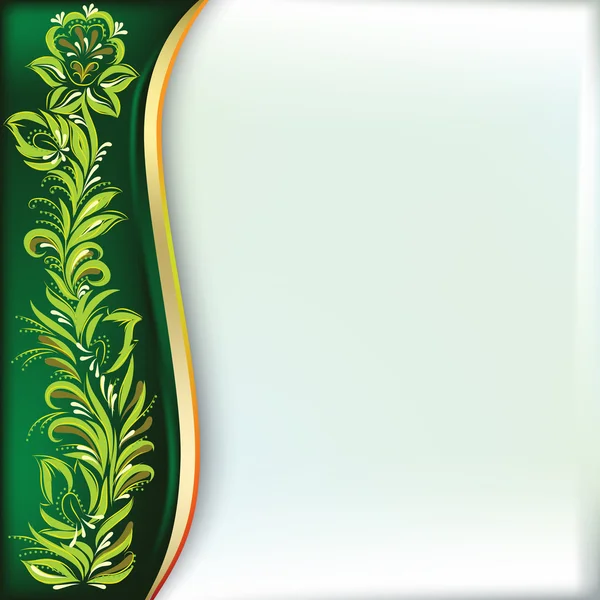 Fundo abstrato com ornamento floral verde — Vetor de Stock