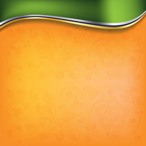Goldene Welle auf orangefarbenem Hintergrund — Stockvektor