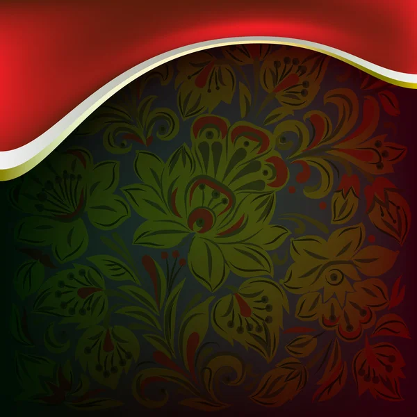 Fond abstrait avec ornement floral sur fond sombre — Image vectorielle