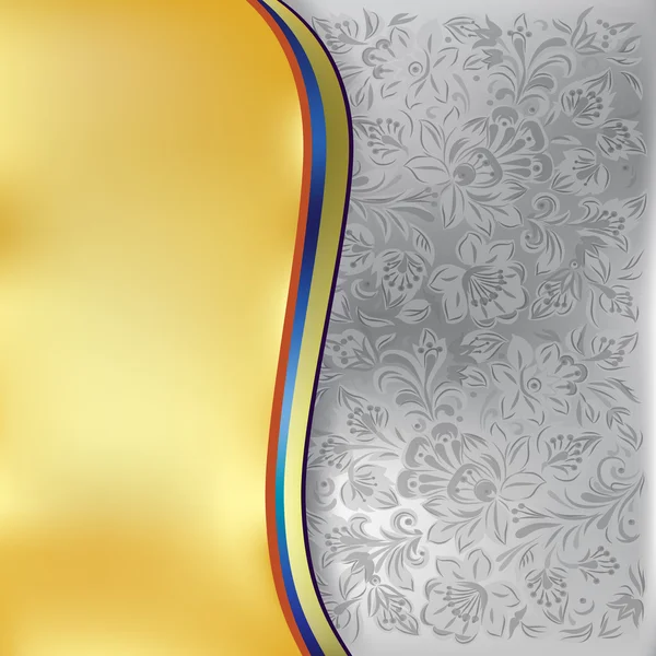 Abstracte achtergrond met grijze floral ornament — Stockvector