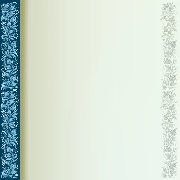 蓝色背景上的抽象花卉装饰 — 图库矢量图片