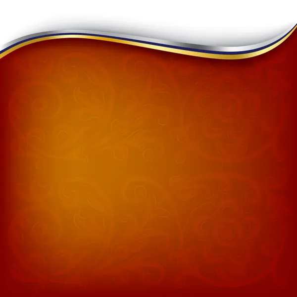 Goldene Welle auf rotem Hintergrund — Stockvektor