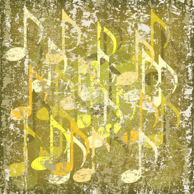 Abstract cracked background musical note clipart