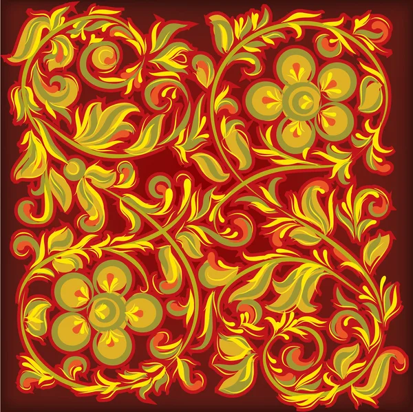 抽象红色背景与花卉装饰 — 图库矢量图片