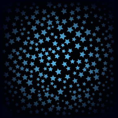Abstract background with blue stars on black clipart