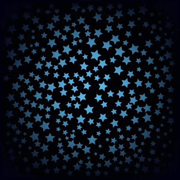 Abstract background with blue stars on black — Stock Vector