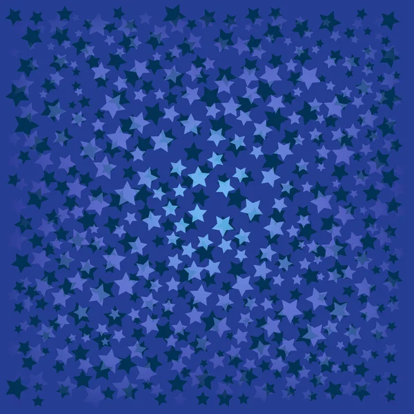 Abstraktní pozadí s modrými hvězdami na modrém — Stockový vektor