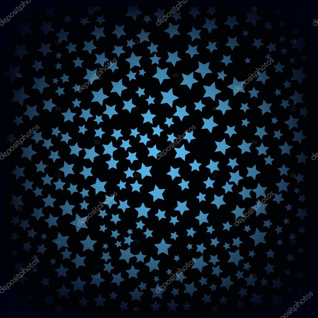 Abstract background with blue stars on black — Stock Vector © lembit