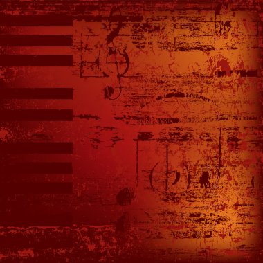 Abstract jazz background piano keys on red clipart