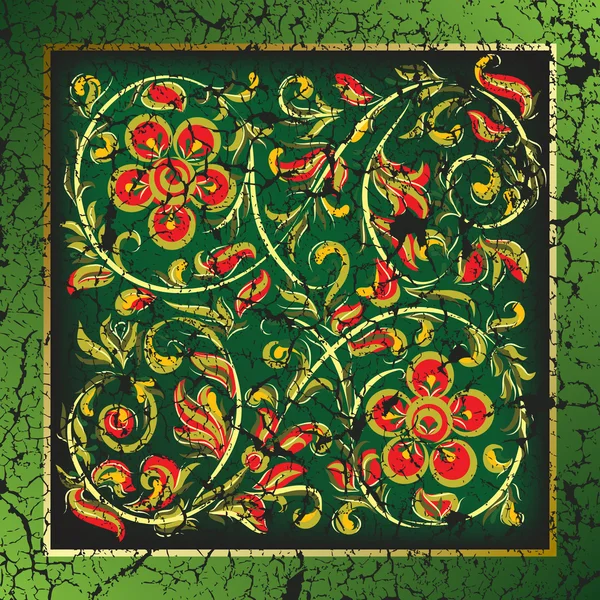 Абстрактный фон с потрескавшимся цветочным орнаментом — стоковый вектор