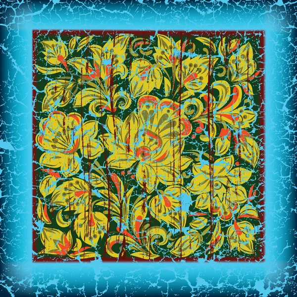 Abstracte achtergrond met grunge floral ornament — Stockvector