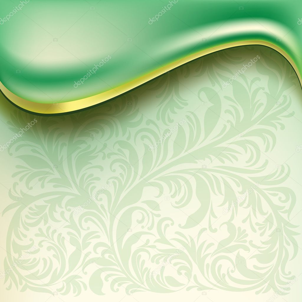 Abstract background with green wave