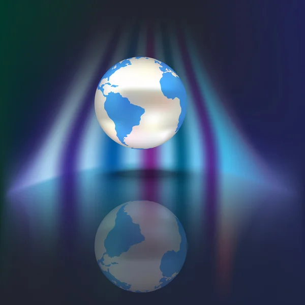 Fond abstrait avec globe sur bleu — Image vectorielle