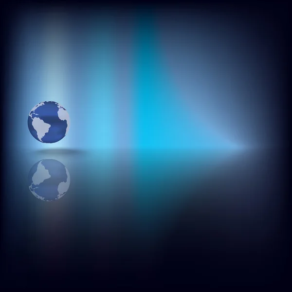 Abstracte achtergrond met globe op blauw — Stockvector