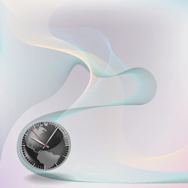 Astratto sfondo blu con orologio — Vettoriale Stock