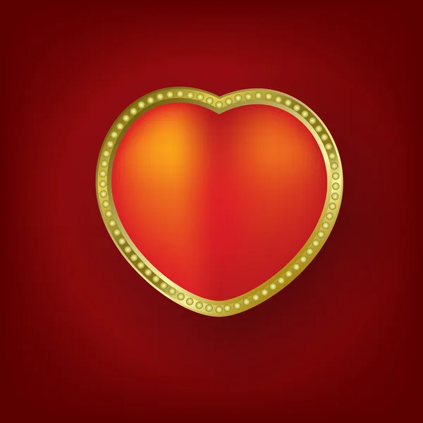 Valentinky pozdrav s červeným srdcem — Stockový vektor