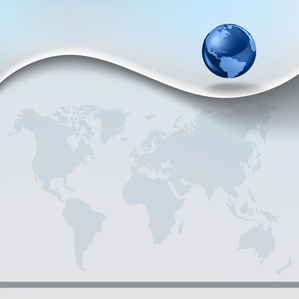 Plano Fundo Azul Negócios Abstrato Com Mapa Globo Terra — Vetor de Stock