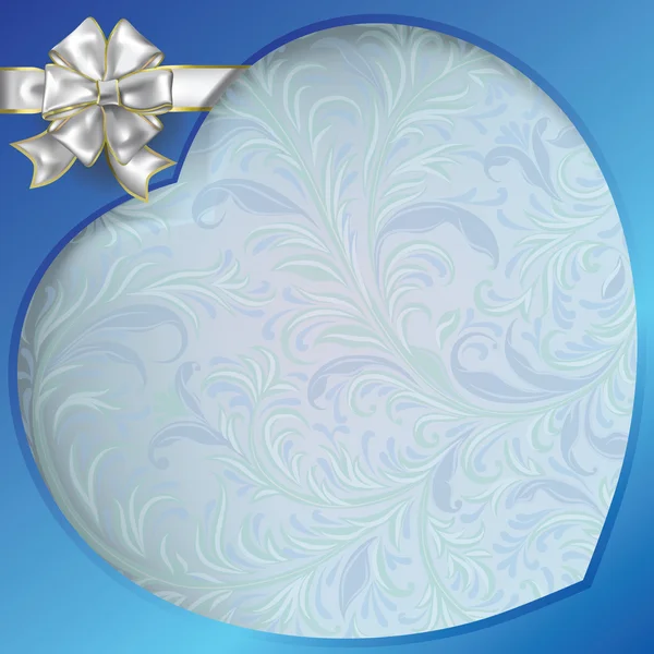 Salutation bleu Saint-Valentin avec cœur — Image vectorielle