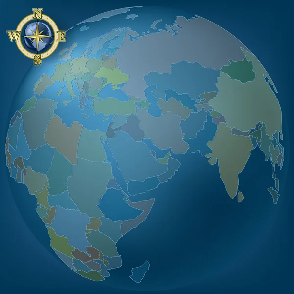 Mörkblå bakgrund med globe — Stock vektor