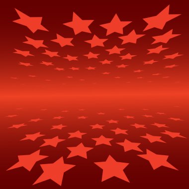 Abstract background red stars with perspective effect clipart