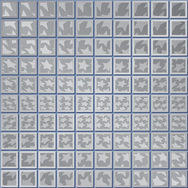 Abstrakter Hintergrund Stahlquadrate Mit Grauen Sternen — Stockvektor