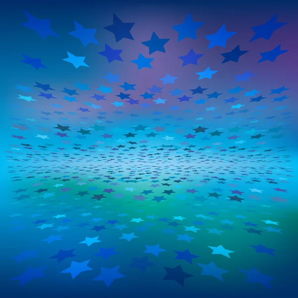 Illustration Abstraite Avec Des Étoiles Sur Fond Bleu — Image vectorielle