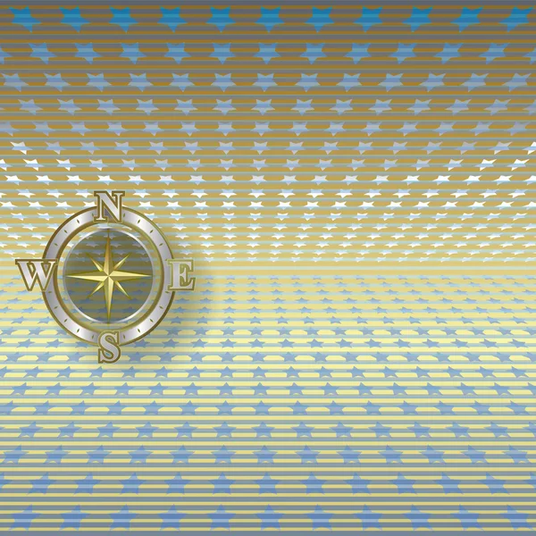Abstraktní Ilustrace Kompasem Modré Hvězdy — Stockový vektor
