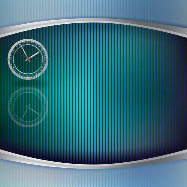 縞模様の背景上で時計の抽象的なイラスト — ストックベクタ