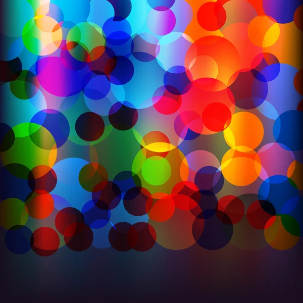 Fond Coloré Abstrait Avec Des Cercles Colorés Sur Noir — Image vectorielle