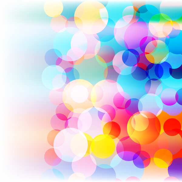 abstract colorful background with colored circles on white